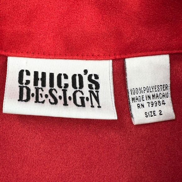 Chico's Design Dark Orange Button Up Chest Pockets‎ Shacket Jacket Size Large - Picture 4 of 7